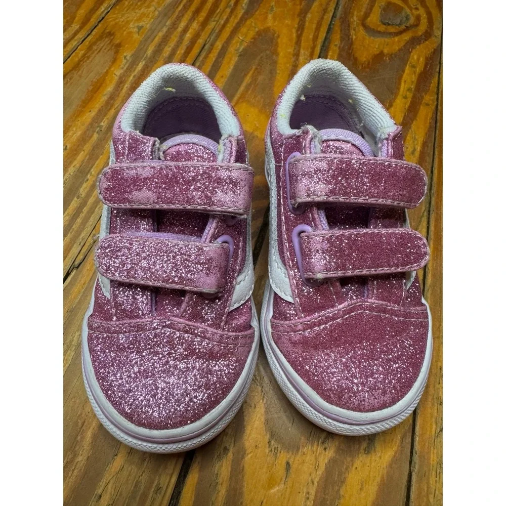 Vans‎ Old Skool Glitter Pink Sneakers Size 5.5
